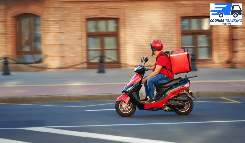 Currys Order Rider on his way to deliver packages